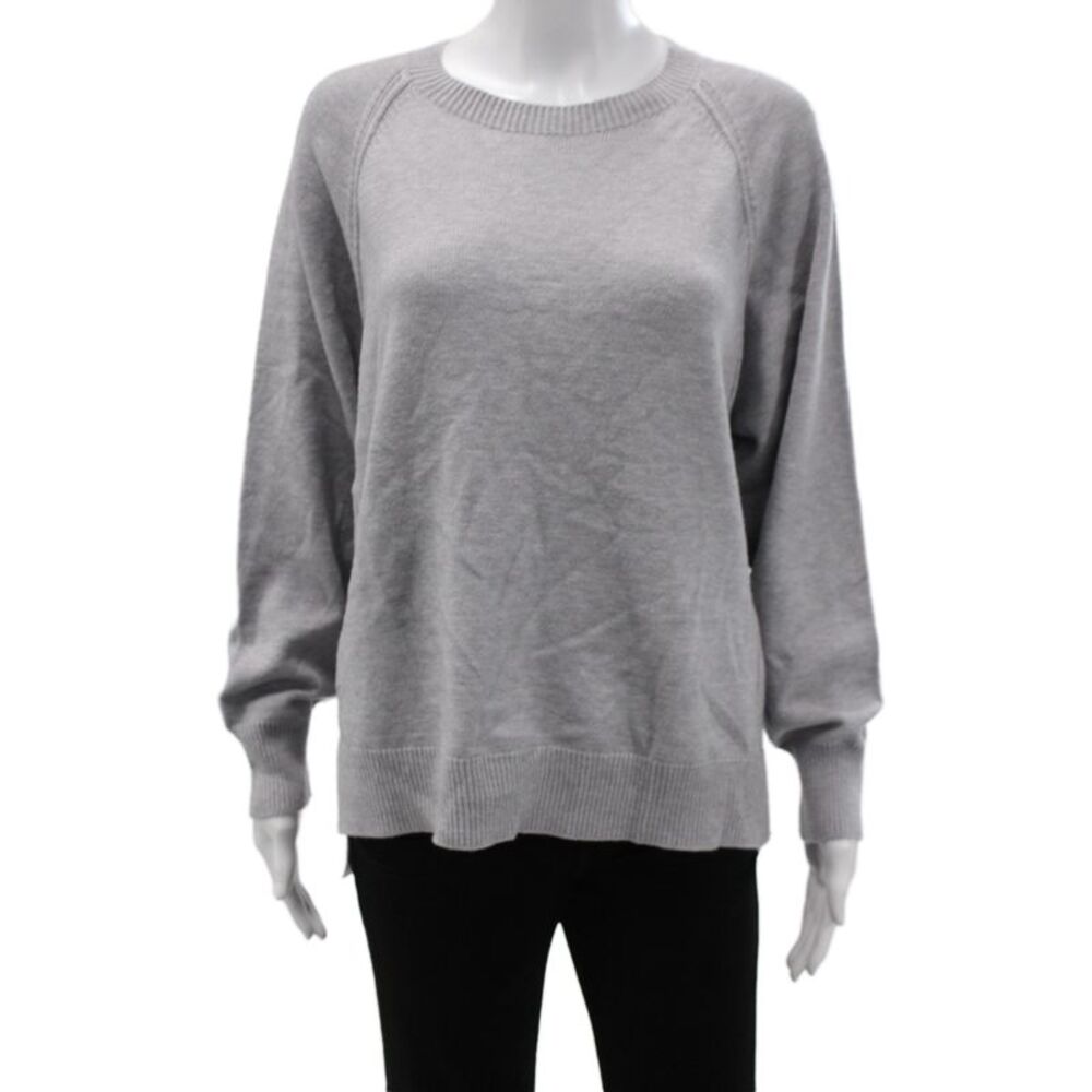 Renuar Womens Gray Pullover Sweater Crew Neck Long Sleeve Acrylic Size L